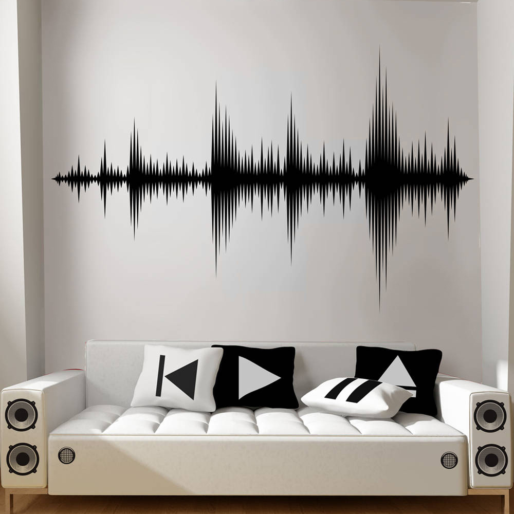 Audio Wave Wall Decal Sound Wa - Audio Music Wallpaper 评论和价格