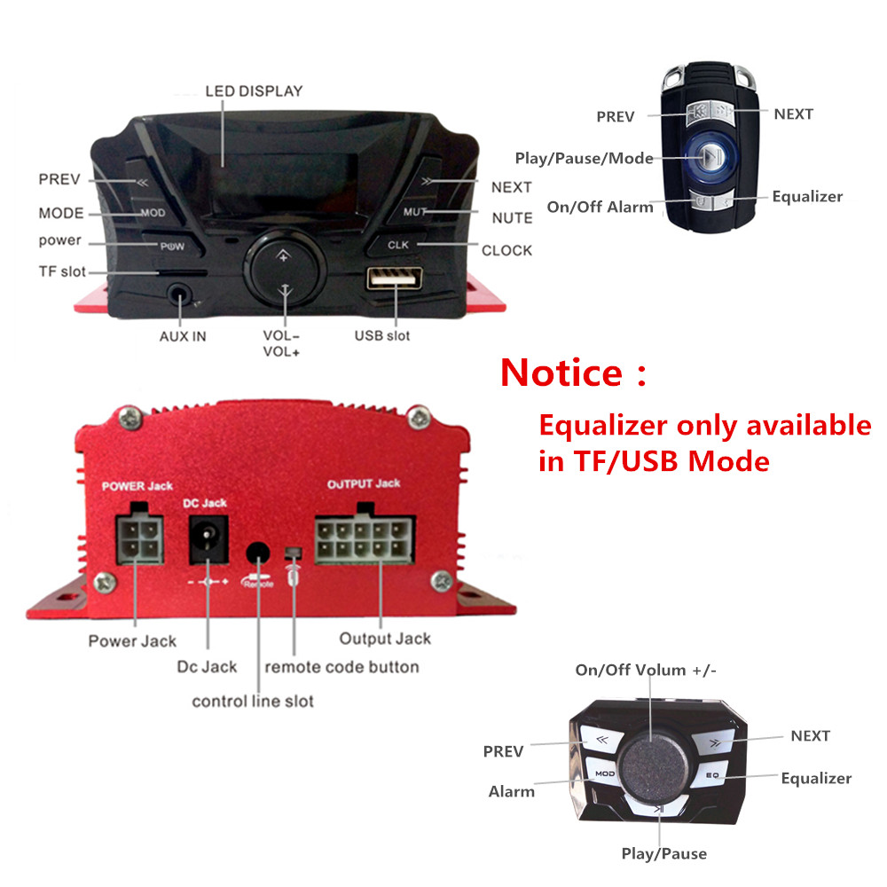 12V 4 Channel UTV ATV Golf Car - Audio Music Sound 评论和价格