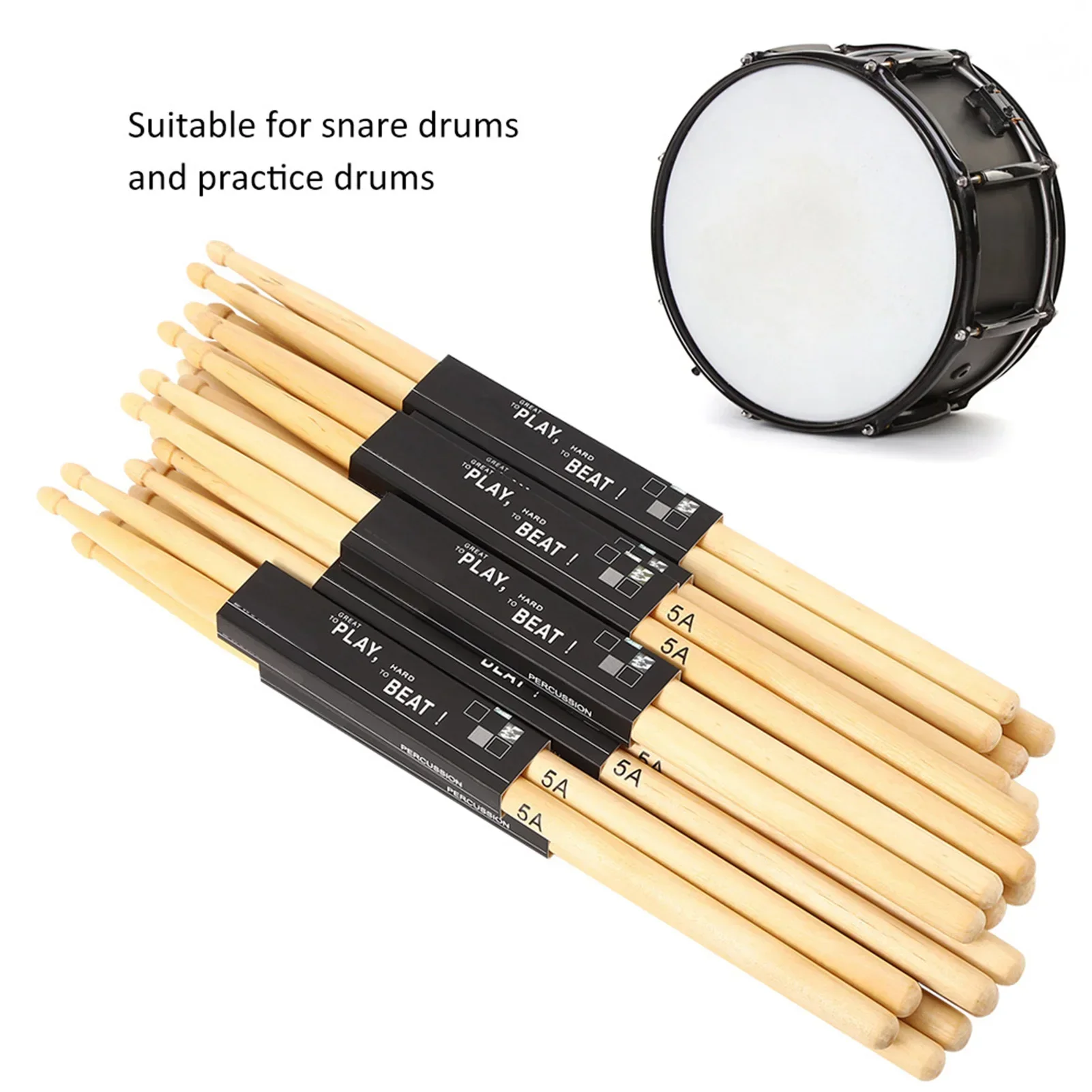 12Pairs Teardrop‑shaped Stick  - Drum Stick 5A 评论和价格