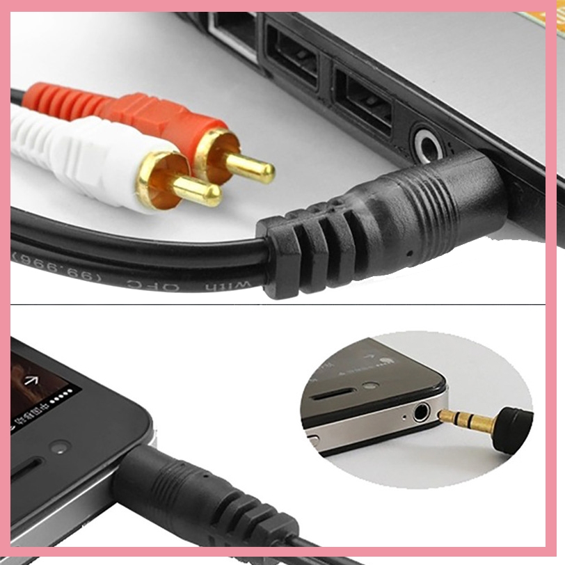 3.5mm Stereo Male Plug to 2 RC - Audio And Music Splitter 评论和价格